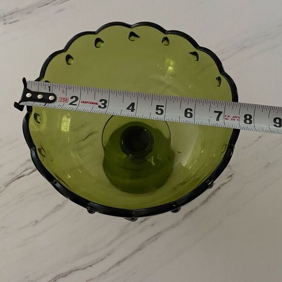 Indiana Glass Large Scallop Compote Pedestal Bowl Teardrop Accent Details - Picture 9 of 10